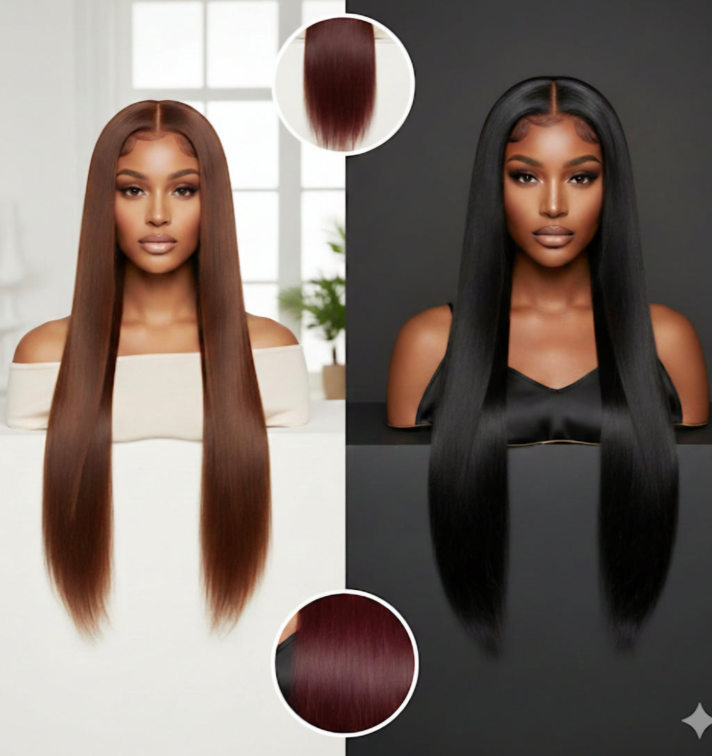 26" Long Black Synthetic Lace Front Wig - 180% Density (Glueless & Heat Resistant)